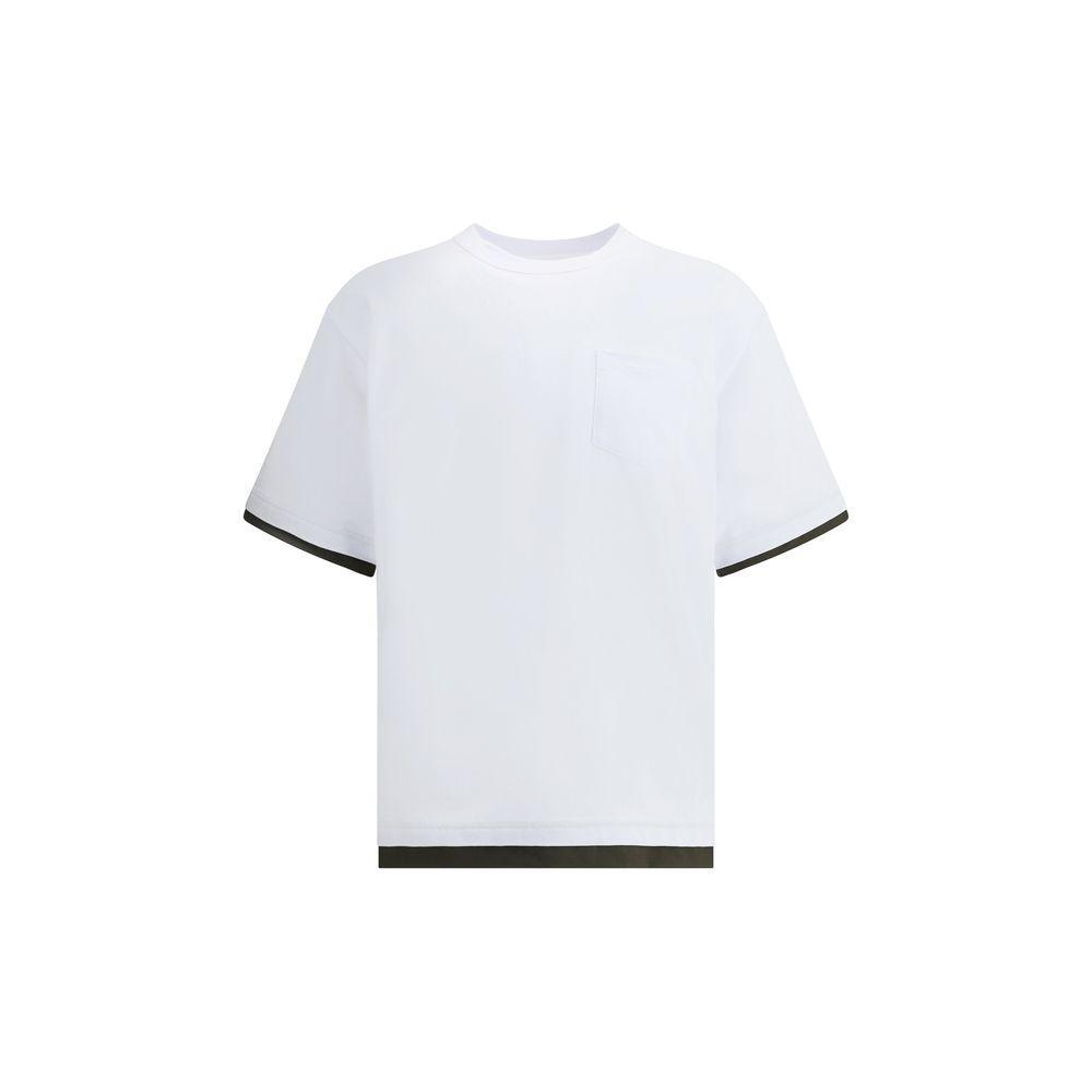 Sacai White Cotton T-Shirt Sacai