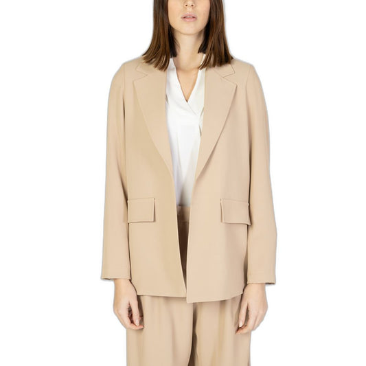 Sandro Ferrone Beige Polyester Blazer Sandro Ferrone