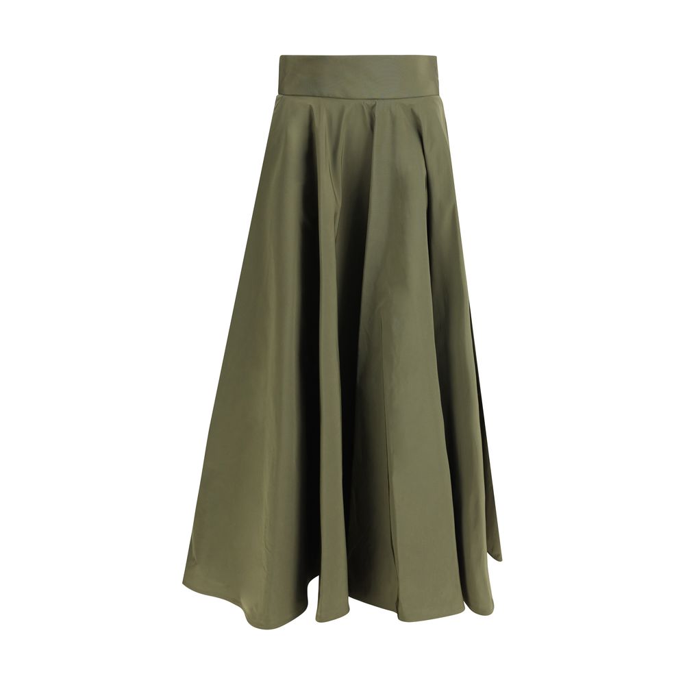 Sara Roka Bicolor Polyester Midi Skirt