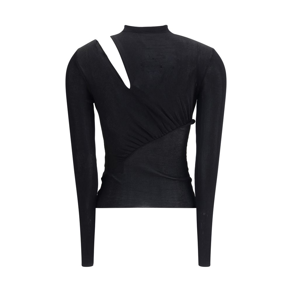 Self-Portrait Black Viscose Top Self-Portrait