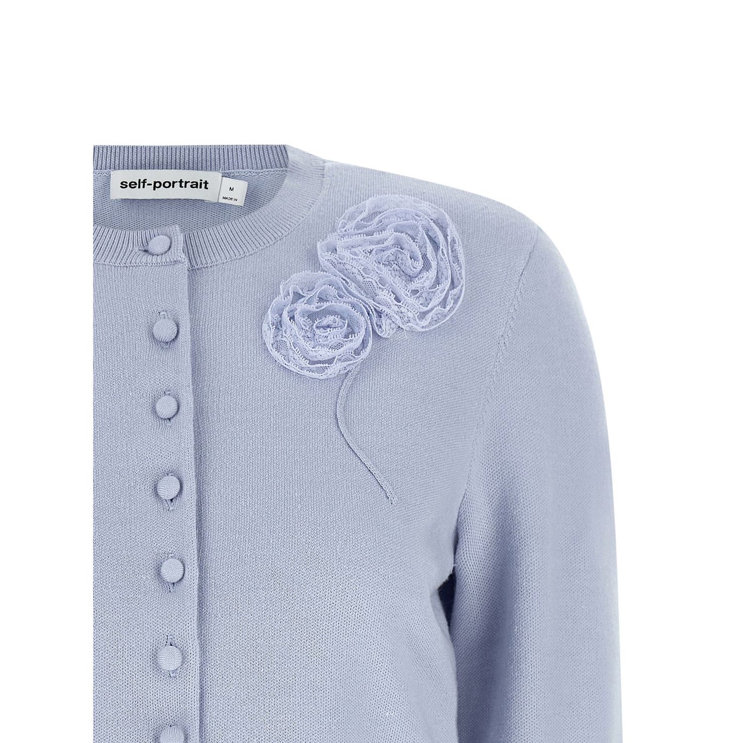 Self-Portrait Blue Polyester Cardigan