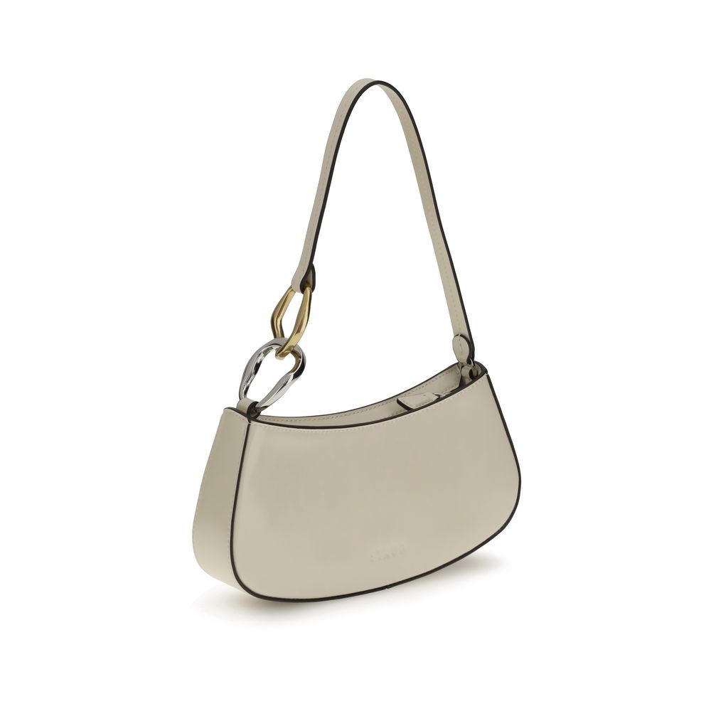 Staud Cream Calf Leather Bos Taurus Shoulder Bag Staud