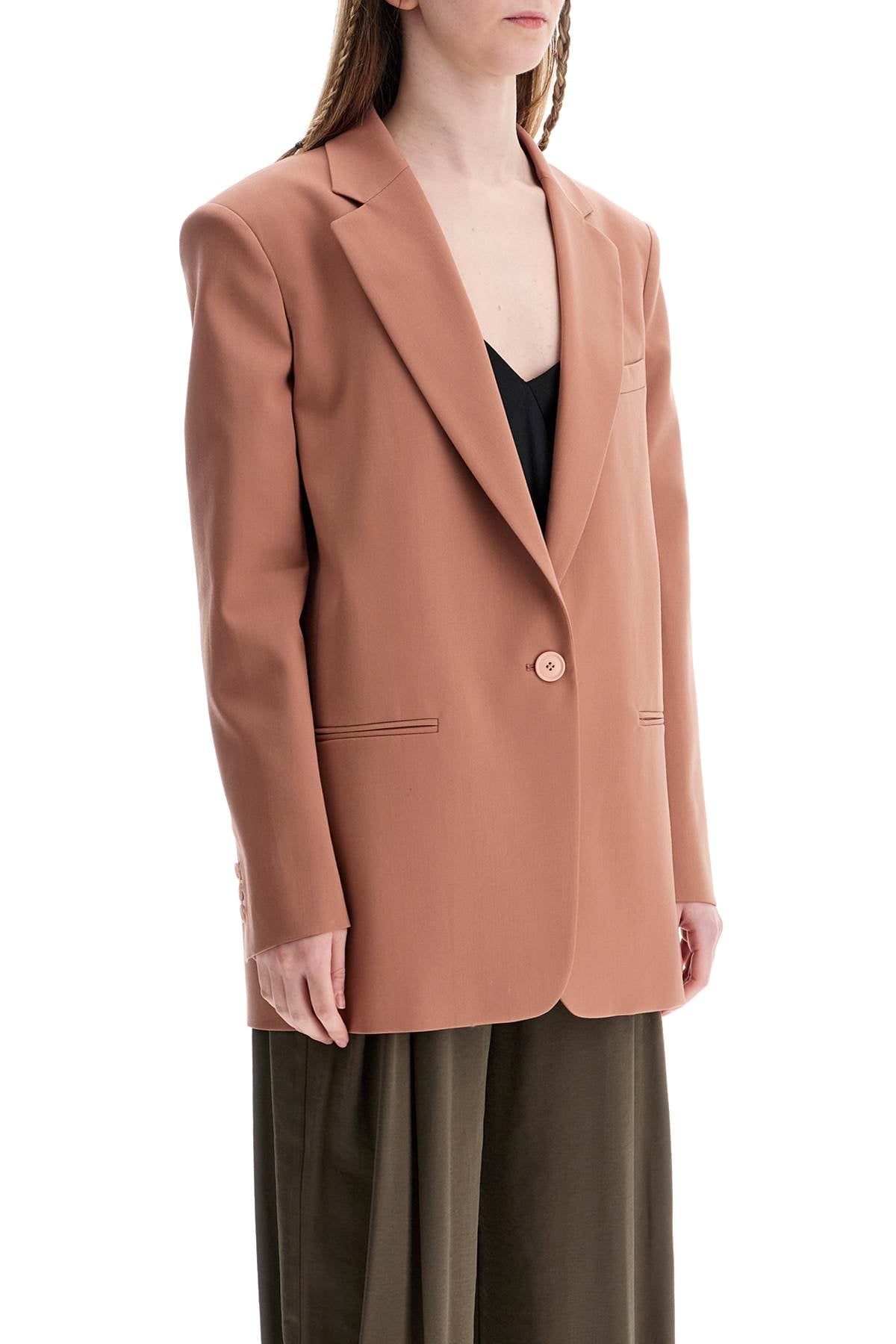 THE ANDAMANE elegant dark pink synthetic blazer Jackets THE ANDAMANE