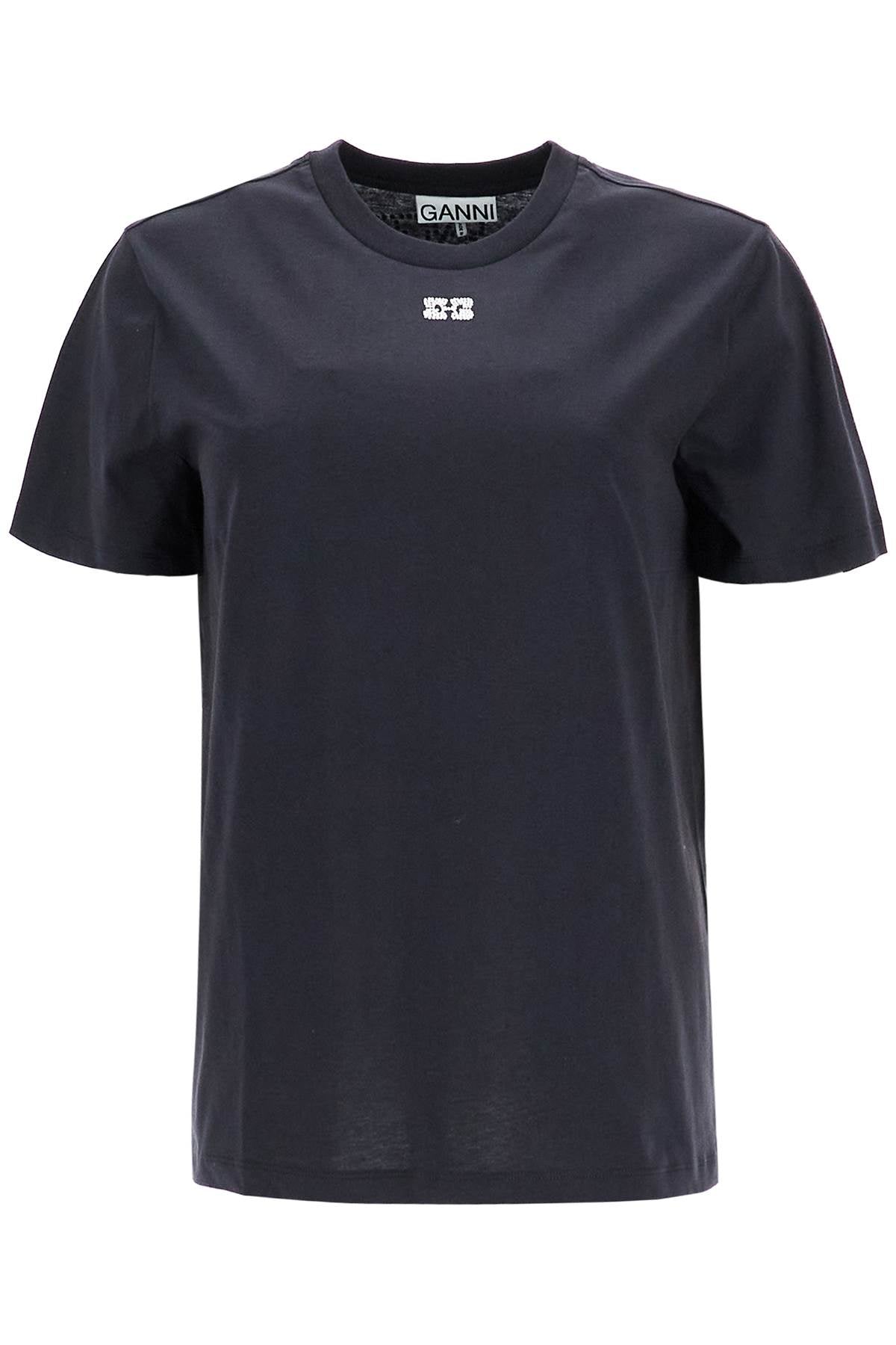 Ganni 'round-neck t-shirt with rhin Topwear Ganni