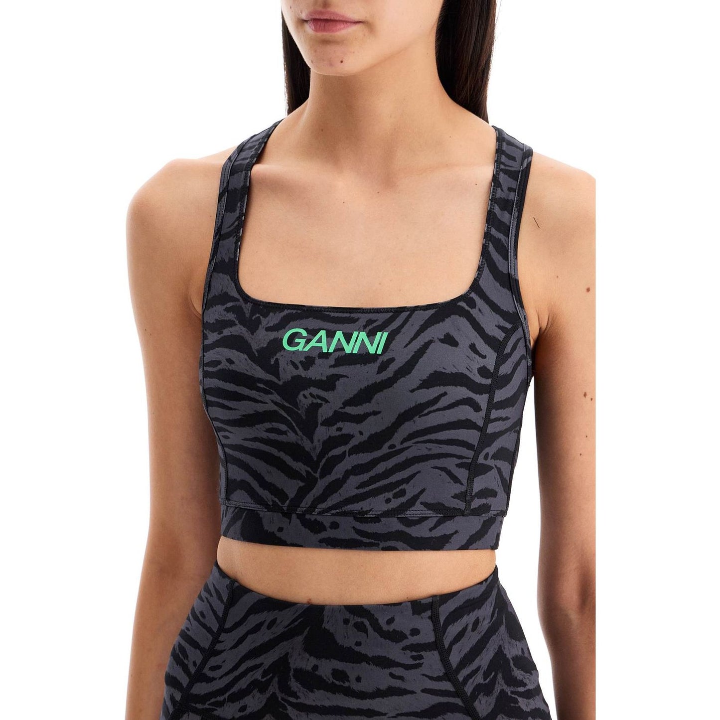 Ganni sporty animal print top Topwear Ganni