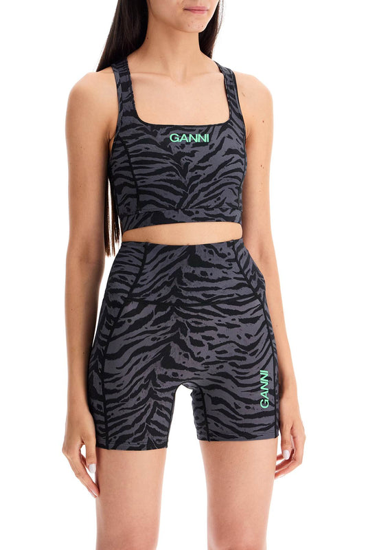 Ganni sporty animal print top Topwear Ganni