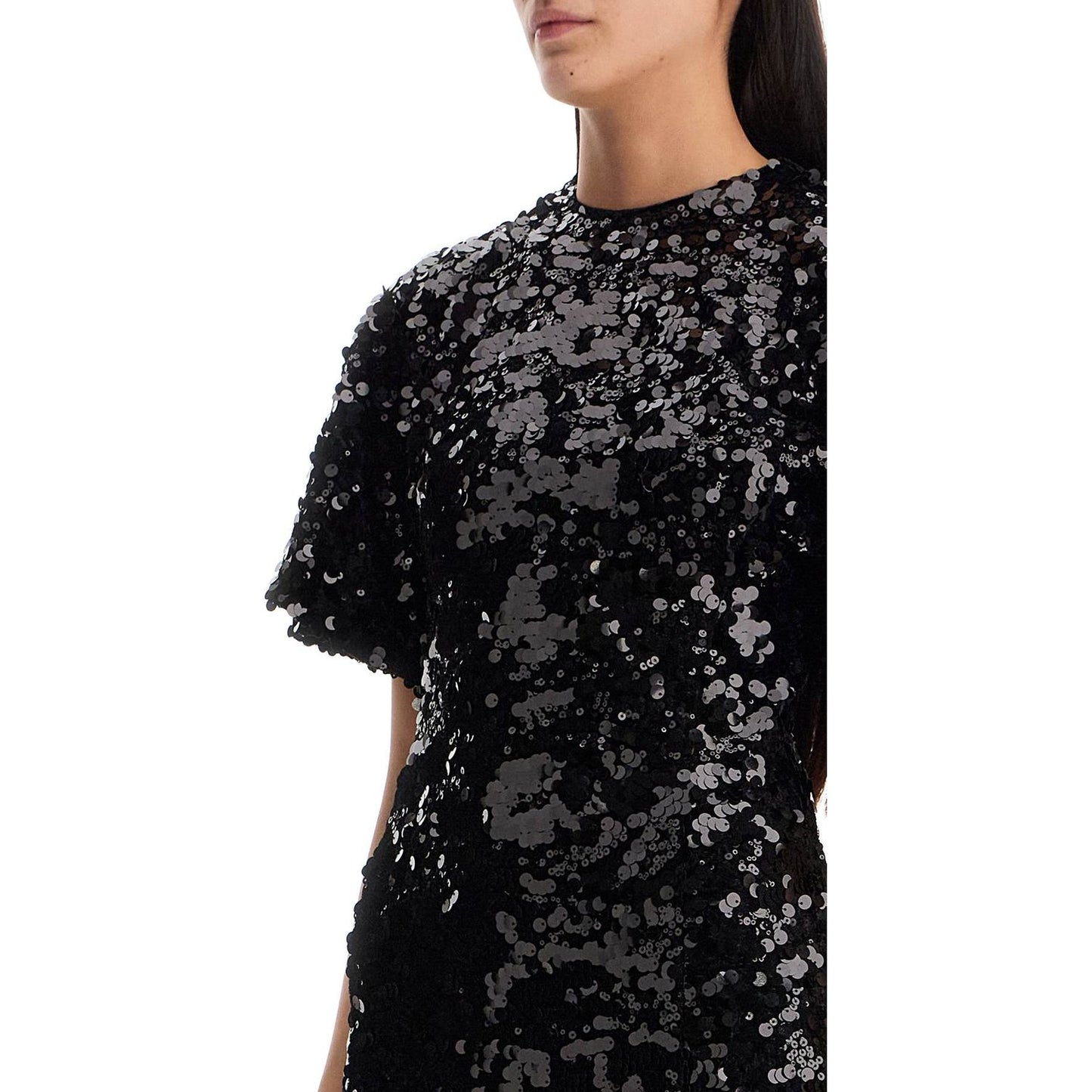 Ganni midi velvet and sequin dress