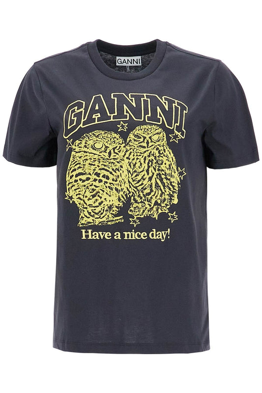 Ganni relaxed fit t-shirt with printed Topwear Ganni