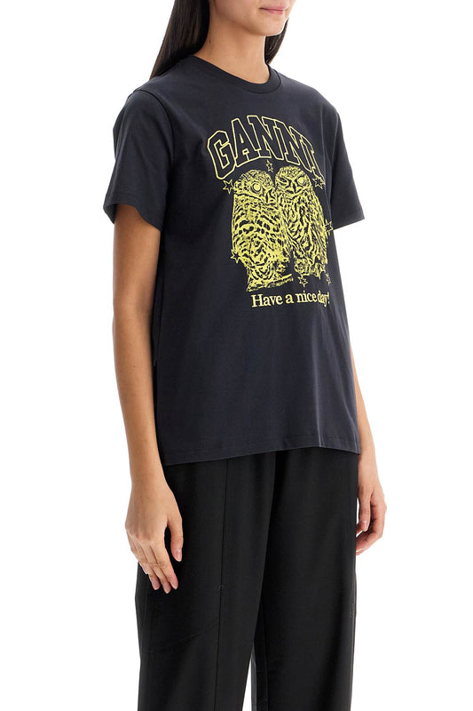 Ganni relaxed fit t-shirt with printed Topwear Ganni