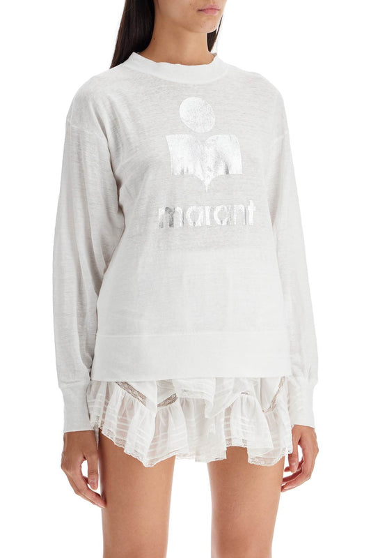 Isabel Marant Etoile klowia t-shirt with metallic logo print Topwear Isabel Marant Etoile