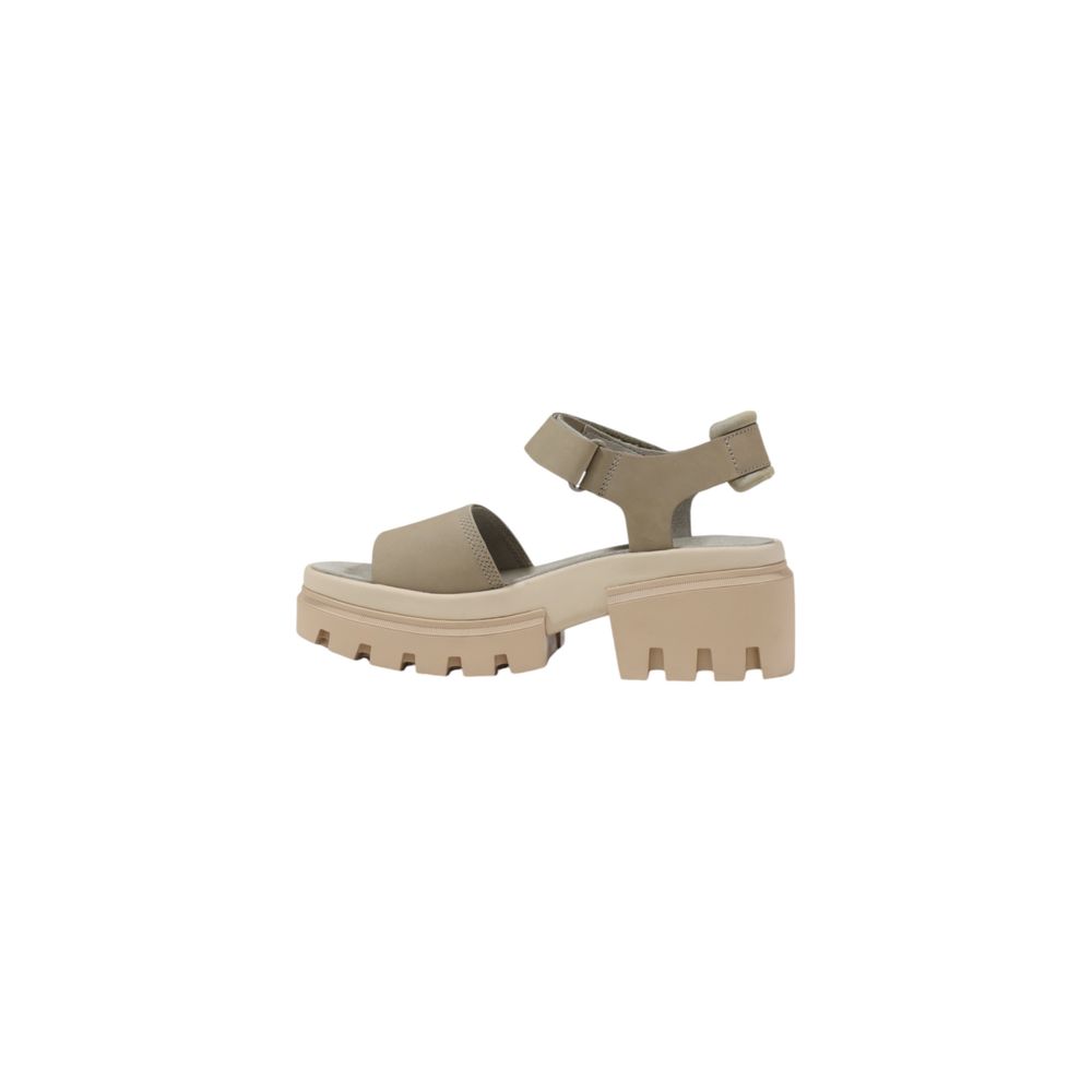 Timberland Beige Leather Platform Sandals