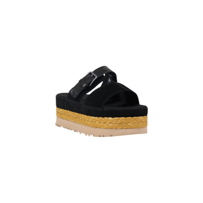 UGG Black Suede Leather Platform Sandals UGG