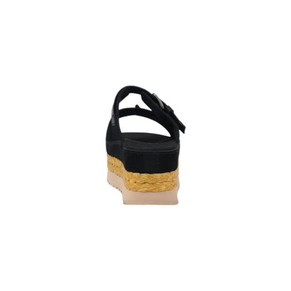 UGG Black Suede Leather Platform Sandals UGG