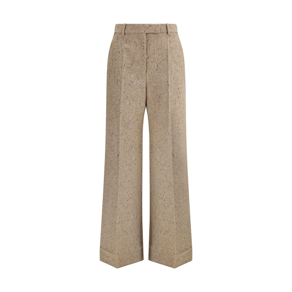 Valentino Beige Fleece Wool Casual Pants Valentino