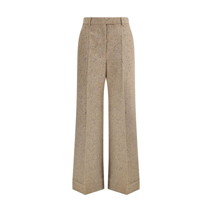 Valentino Beige Fleece Wool Casual Pants Valentino