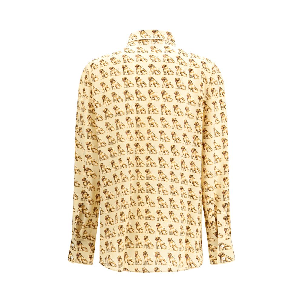 Valentino Beige Silk Pattern Shirt Valentino