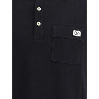 Valentino Black Cotton Polo Shirt Valentino