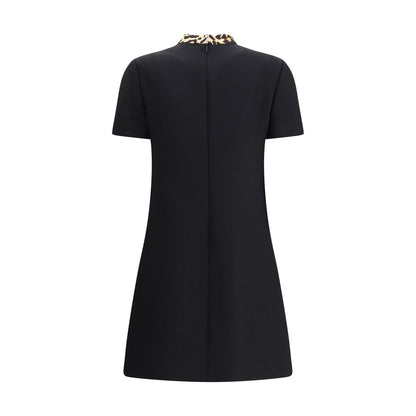 Valentino Black Fleece Wool Casual Dress Valentino