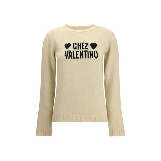 Valentino Cream Fleece Wool Sweatshirt Valentino