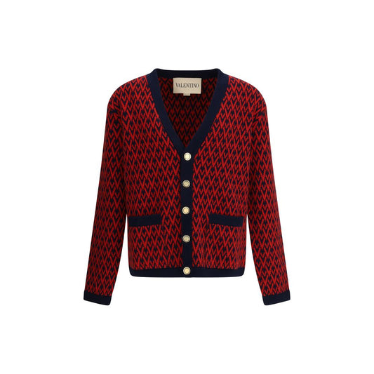 Valentino Multicolor Fleece Wool Cardigan Valentino
