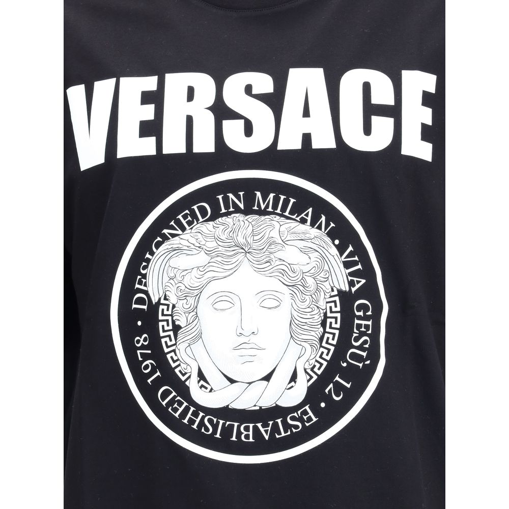 Versace Black Cotton T-Shirt Versace