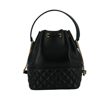 Versace Black Lamb Leather Bucket Shoulder Bag Versace
