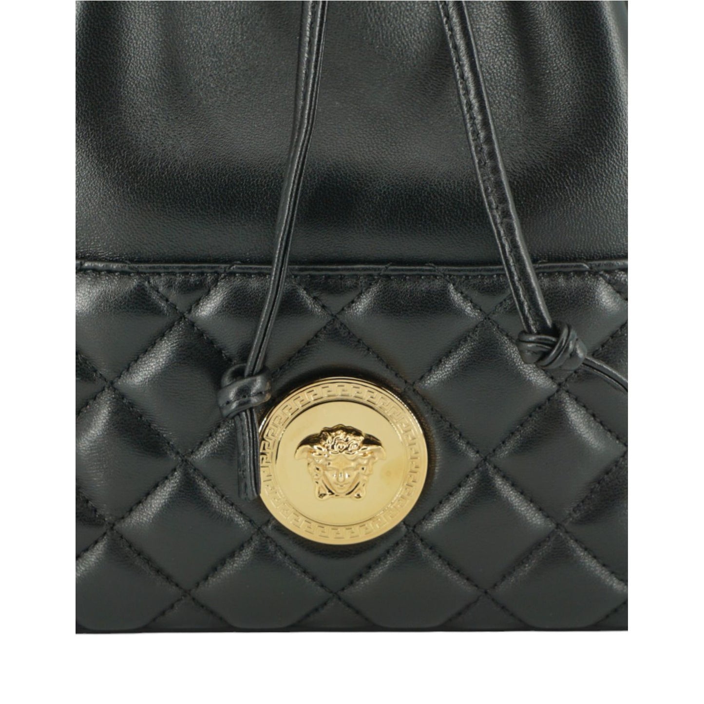 Versace Black Lamb Leather Bucket Shoulder Bag Versace