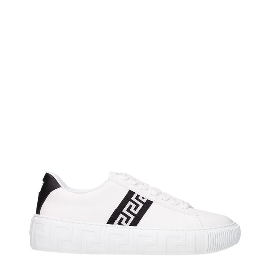 Versace White Leather Sneakers Versace