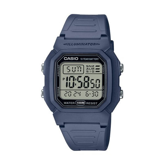 CASIO COLLECTION Mod. DOUBLE TIME, ALARM, CHRONOGRAPH - 10 Year Battery - BLUE AVIO-0