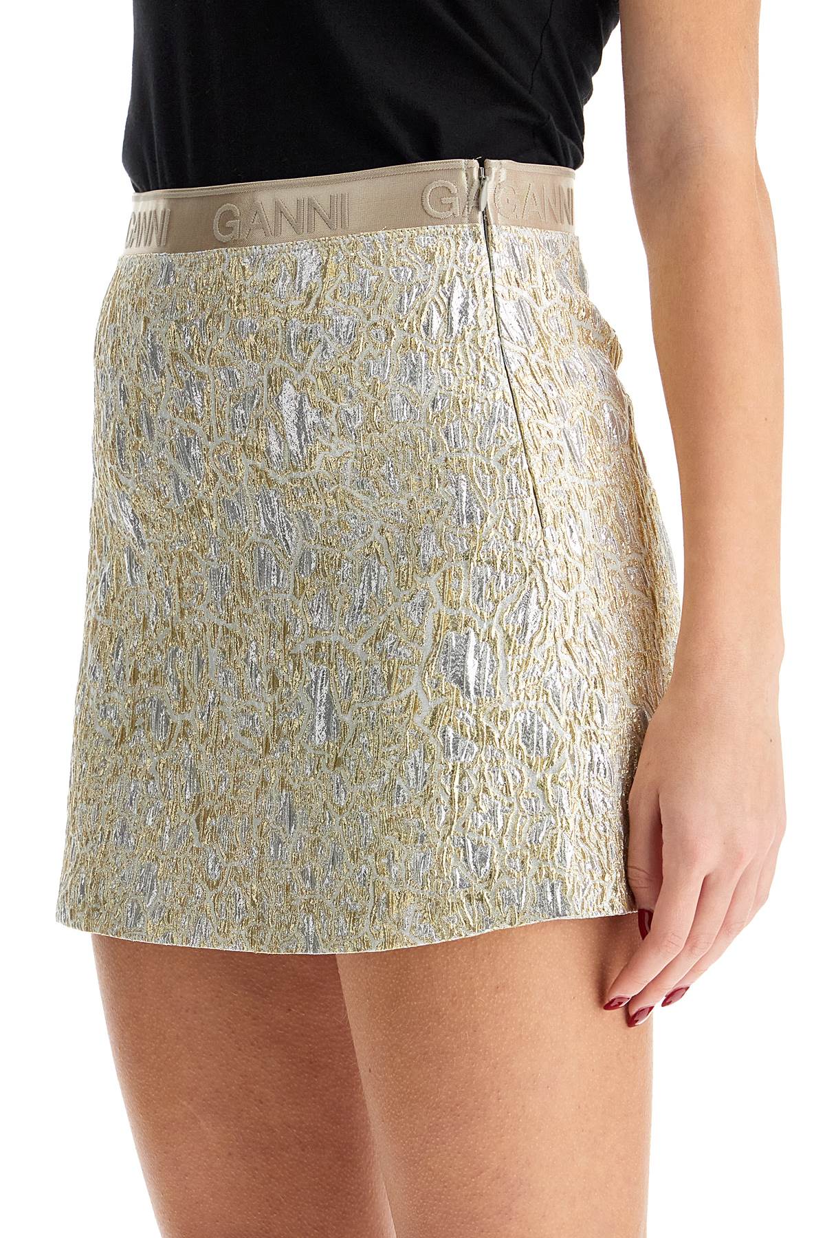 Ganni metallic cloquã© mini skirt Skirts Ganni