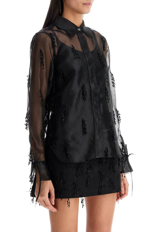 Ganni fringed organza shirt Topwear Ganni