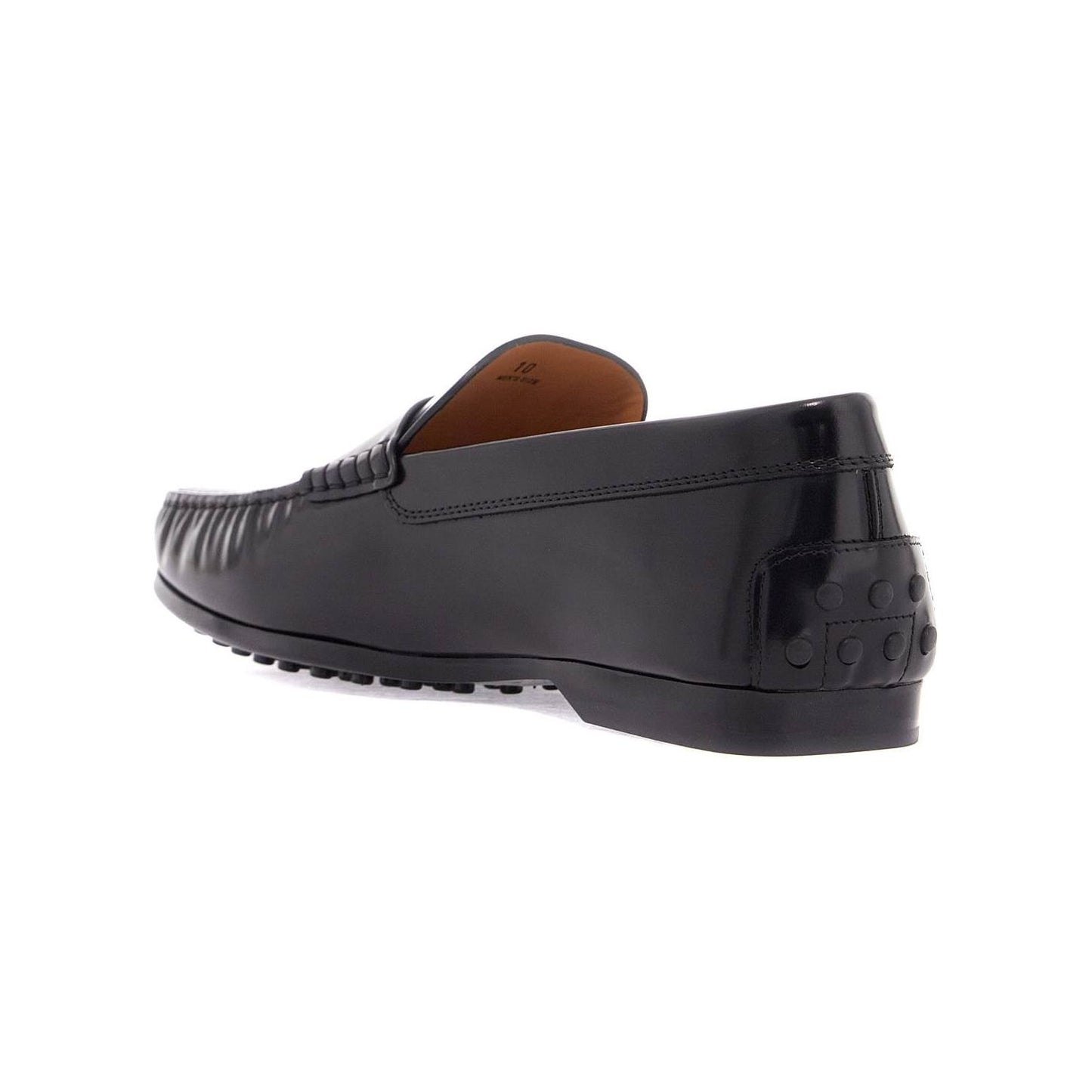 Tod'S men's black calfskin loafers with elegant insert and rubber sole Moccasins Tod'S