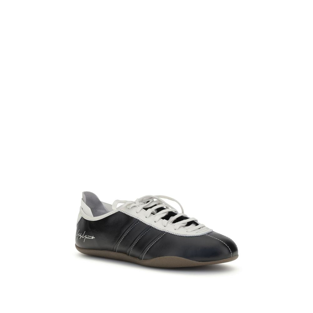 Y-3 Black Calf Leather Bos Taurus Low Top Sneakers Y-3