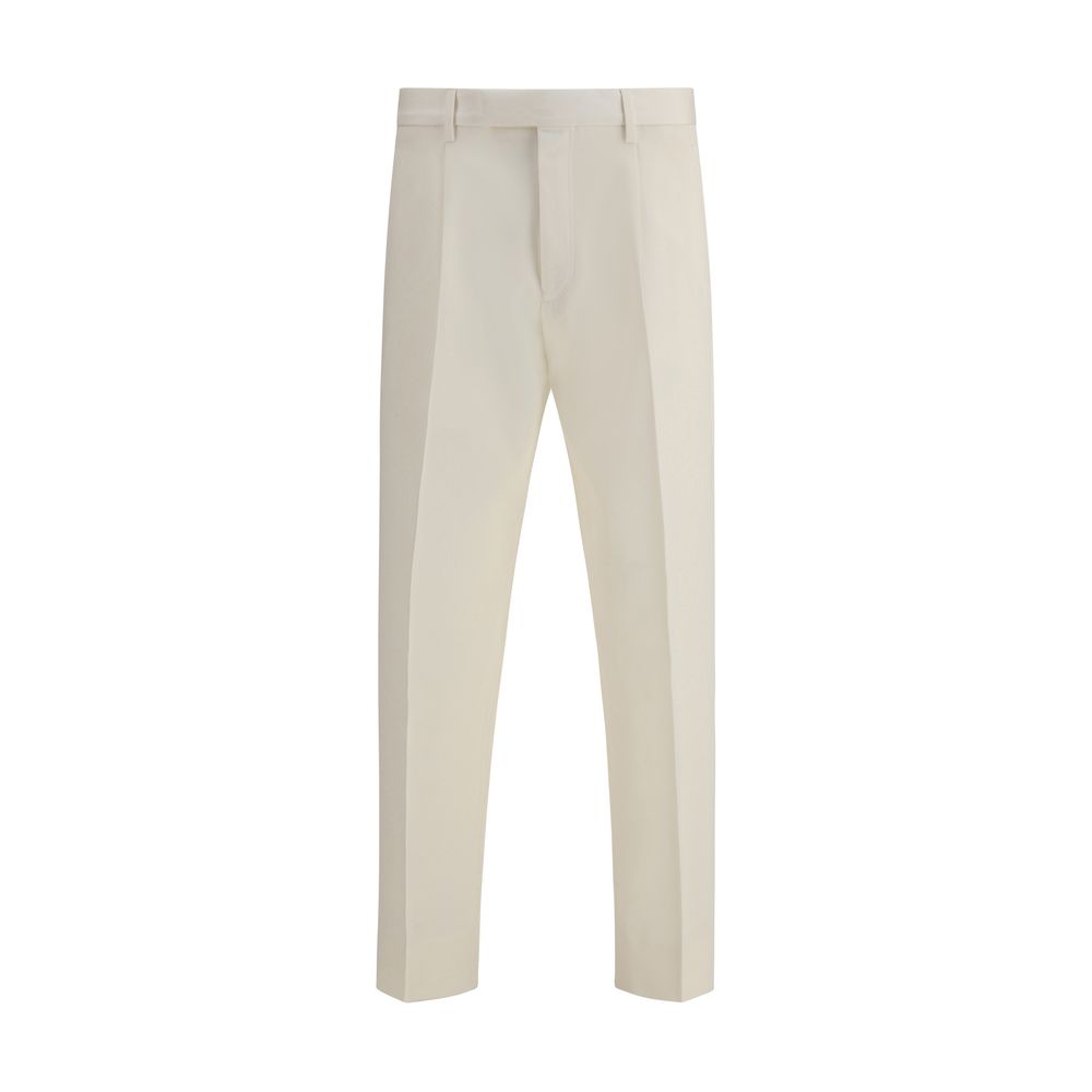 ZEGNA White Cotton Dress Pants ZEGNA