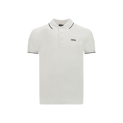ZEGNA White Elastane Polo Shirt ZEGNA