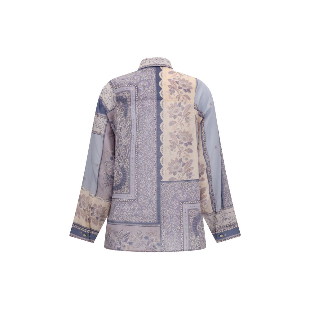 Zimmermann Purple Cotton Pattern Shirt Zimmermann