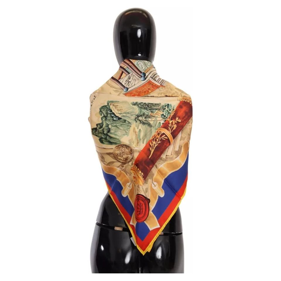 Multicolor Italy China Silk Shawl Wrap Scarf