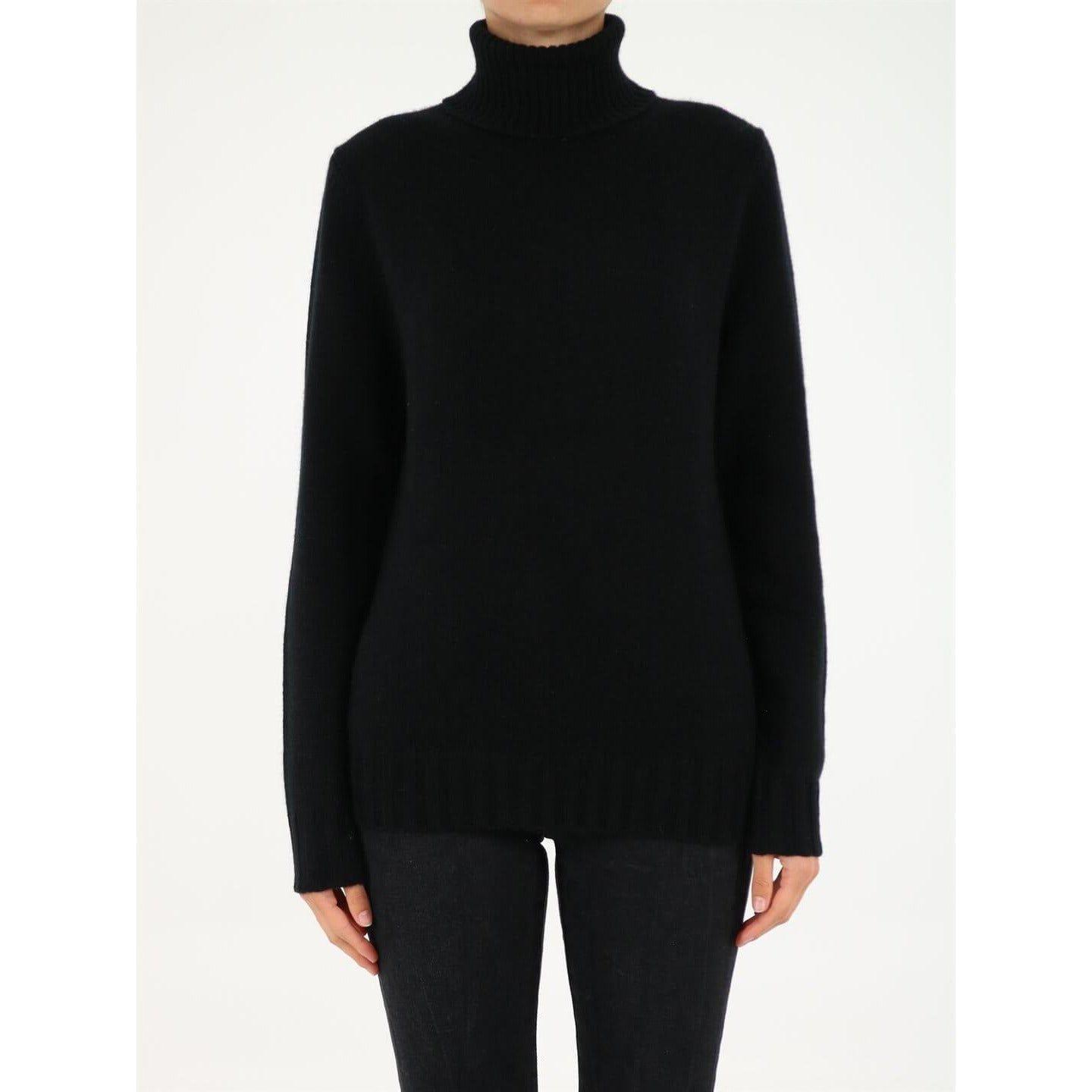 Allude Black Roll-Neck Cashmere Sweater WOMAN KNITWEAR ALLUDE