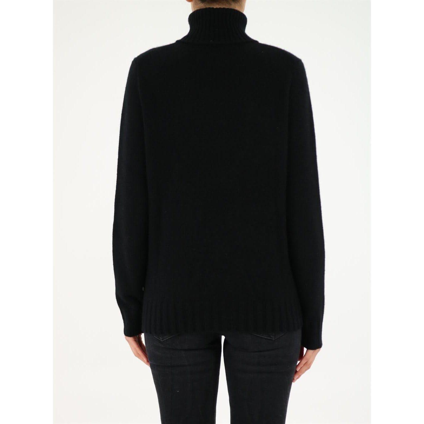 Allude Black Roll-Neck Cashmere Sweater WOMAN KNITWEAR ALLUDE