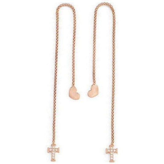 AMEN Mod. CUORE CROCE CRISTALLI ROSE GOLD DESIGNER FASHION JEWELLERY AMEN