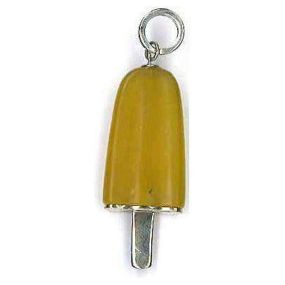 AMBROSINI JEWELS - PENDENTE ARGENTO 925° ghiacciolo finitura bianca pietra gialla grande (26x15 mm) AMBROSINI JEWELS